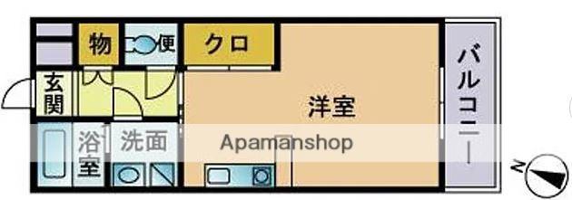 ラフィーネ姪浜(ワンルーム/3階)の間取り写真