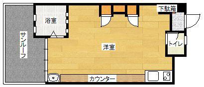 アミューゼ・エヴァ(ワンルーム/3階)の間取り写真