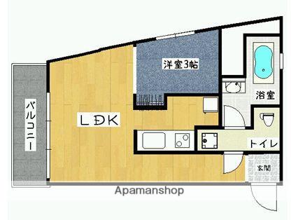 エルモス西新(1LDK/2階)の間取り写真