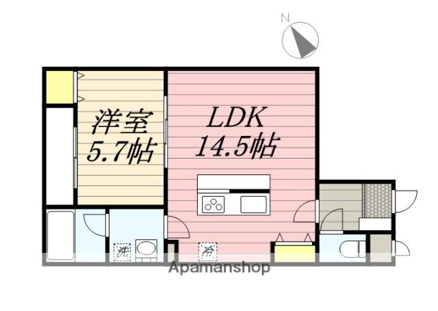 ベルメゾン昭代エスト(1LDK/1階)の間取り写真