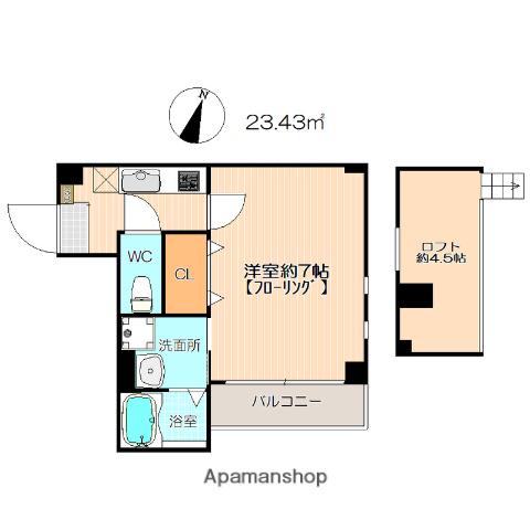 イルグラッツィアマリーナ1(1K/3階)の間取り写真