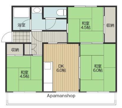 美室団地12棟(3DK/2階)の間取り写真