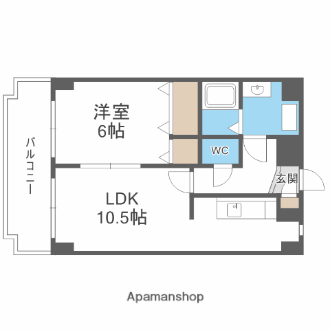ファインエース姪浜Ⅱ(1LDK/8階)の間取り写真