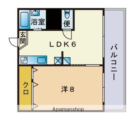 ホワイトプラザ百道(1LDK/3階)の間取り写真