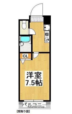 UMIBE BLD(1K/5階)の間取り写真