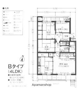 スコーレ生の松原(4LDK/4階)の間取り写真