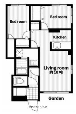 フレスコ(2LDK/1階)の間取り写真