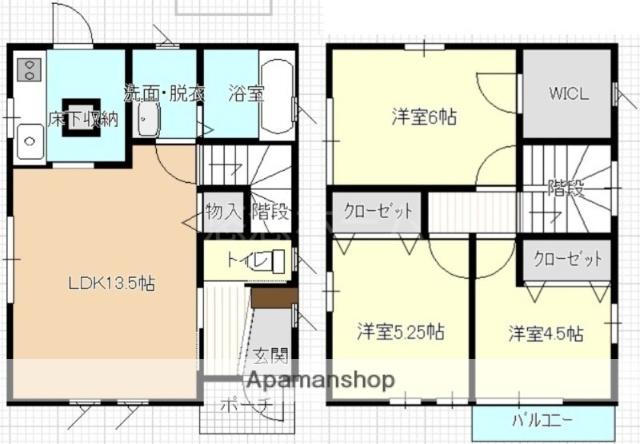 福岡市空港線 唐人町駅 徒歩6分 2階建 築15年(3SLDK)の間取り写真