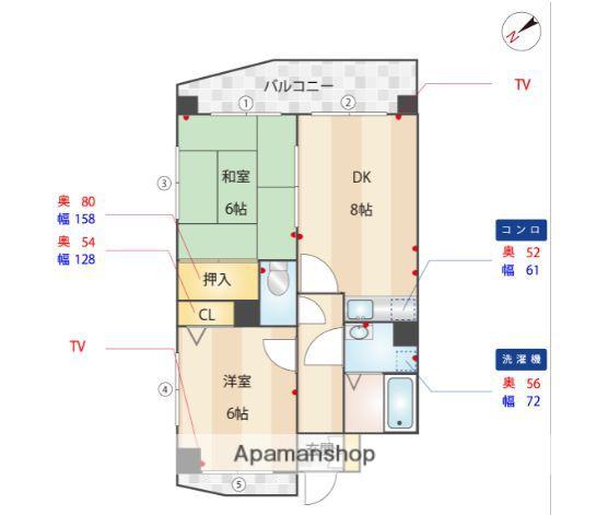ロペ南庄(2DK/3階)の間取り写真