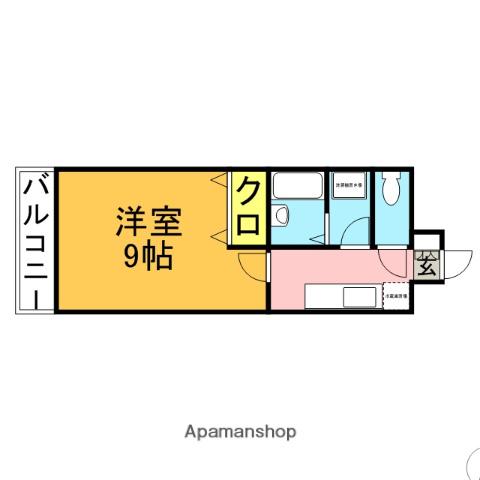 セラフィン西新南(1K/9階)の間取り写真