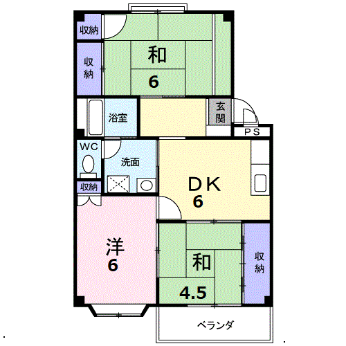 エルプレジオNN(3DK/2階)の間取り写真
