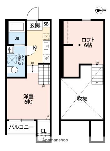 FONTANA姪浜(ワンルーム/1階)の間取り写真