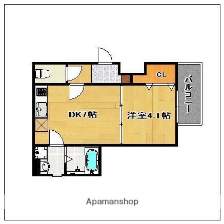 EVE下山門(1DK/3階)の間取り写真