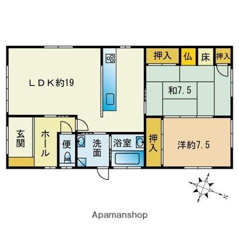 福岡市空港線 西新駅 徒歩6分 1階建 築20年(2LDK)の間取り写真