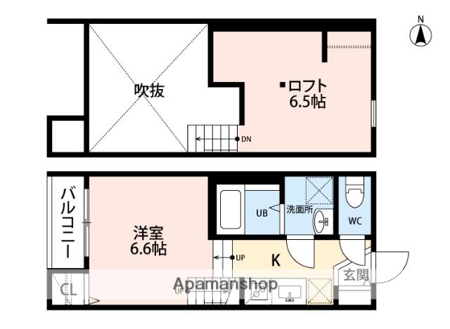 AXAS-WILL次郎丸STA(ワンルーム/2階)の間取り写真