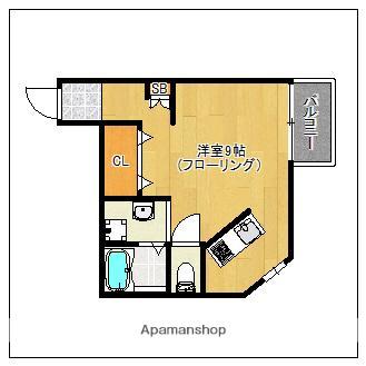 アマン下山門A棟(ワンルーム/3階)の間取り写真