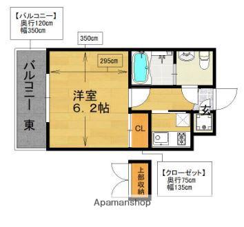 エステートモア鳥飼ノーバ(1K/2階)の間取り写真