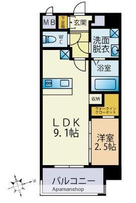 T・T城西(1LDK/8階)の間取り写真