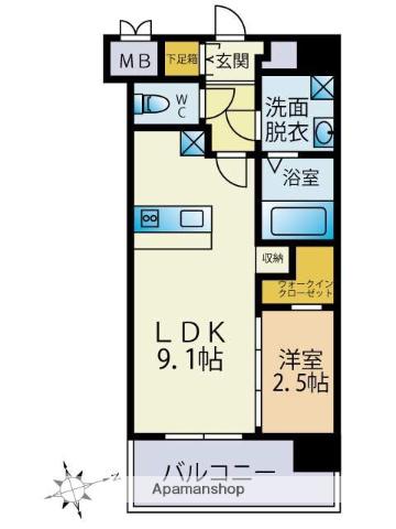 T・T城西(1LDK/2階)の間取り写真