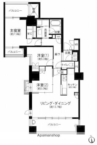 グランドメゾン大濠公園2017(3LDK/3階)の間取り写真