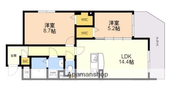 メゾンド・ファミール(2LDK/1階)の間取り写真
