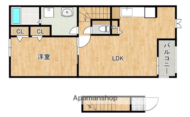 アマルフィⅡ(1LDK/2階)の間取り写真