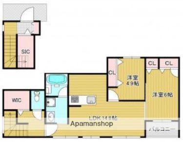 HAMAVILLA HILLS(2LDK/2階)の間取り写真