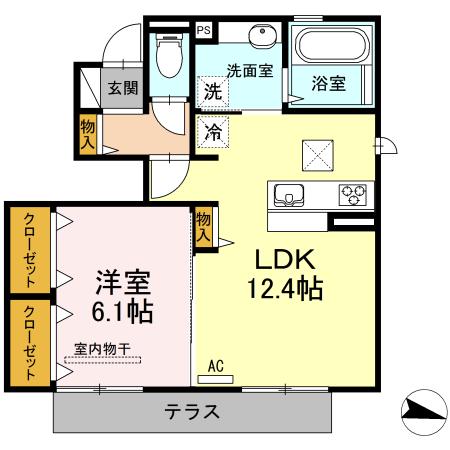コンフォール(1LDK/1階)の間取り写真
