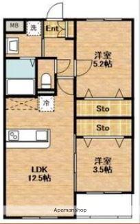 アース・フレンドリー福重(2LDK/4階)の間取り写真