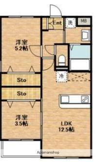 アース・フレンドリー福重(2LDK/4階)の間取り写真