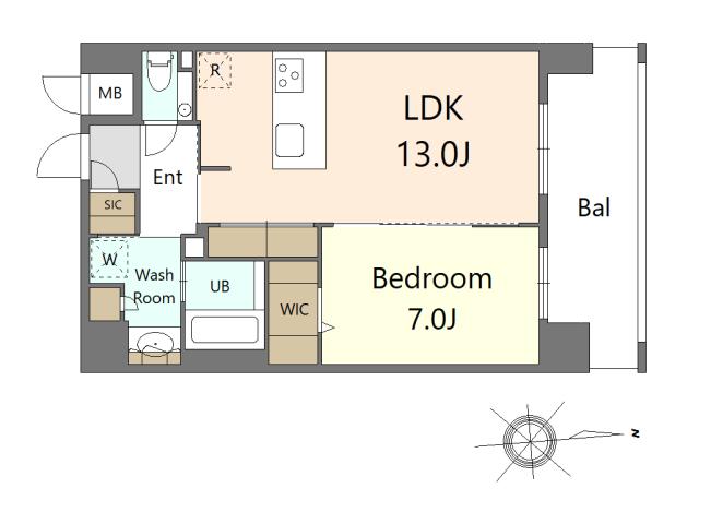S-RESIDENCE大手門AWESOME(1LDK/10階)の間取り写真