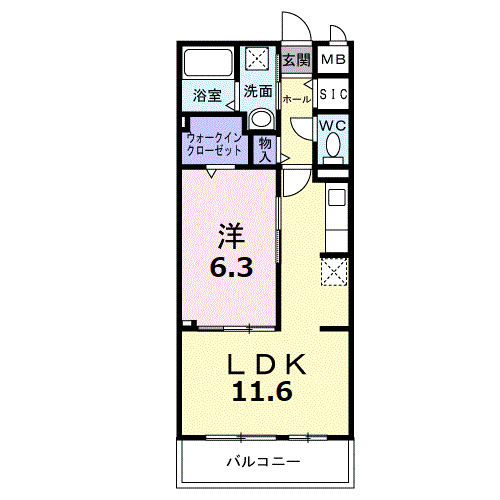 ワーズイヤー12(1LDK/3階)の間取り写真