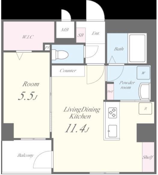 ル パルテール大濠(1LDK/6階)の間取り写真