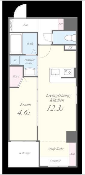 ル パルテール大濠(1LDK/8階)の間取り写真