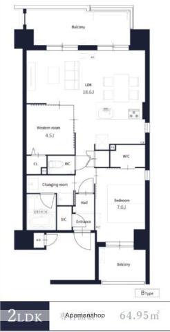 TONOクリスタル上人橋(2LDK/3階)の間取り写真
