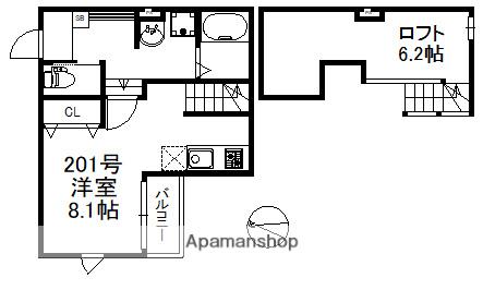 STYLE 小戸(ワンルーム/2階)の間取り写真