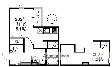 STYLE 小戸(ワンルーム/2階)の間取り写真