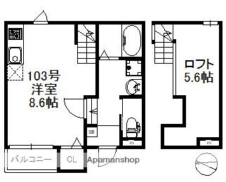 STYLE 小戸(ワンルーム/1階)の間取り写真
