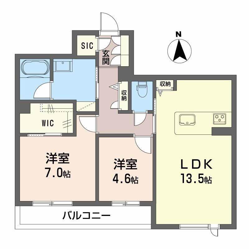 エーデルワイス(2LDK/3階)の間取り写真