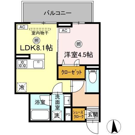 D-ROOM田島3丁目(1LDK/3階)の間取り写真