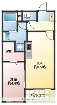 FLAGS 姪浜(1LDK/2階)の間取り写真