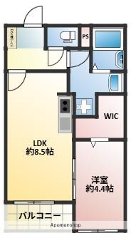 FLAGS 姪浜(1LDK/3階)の間取り写真