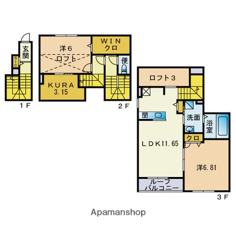 BELLE LEAD藤崎駅南(2SLDK/2階)の間取り写真