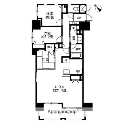 エイリックスタイル姪浜レクリア(3LDK/5階)の間取り写真