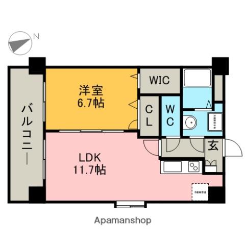 ベスタ櫛原(1LDK/2階)の間取り写真