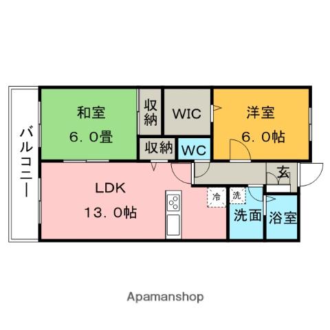 ステラ・コート弐番館(2LDK/1階)の間取り写真