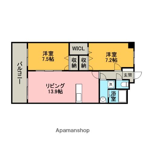 リ・エミネンス(2LDK/2階)の間取り写真