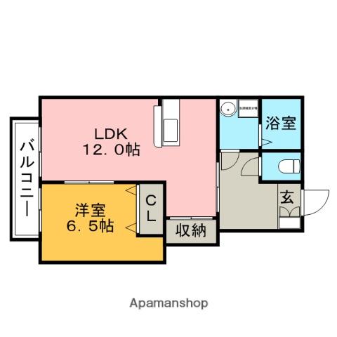 ハピネスさくら(1LDK/1階)の間取り写真