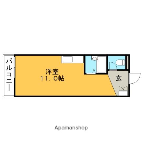 北原ビル(ワンルーム/2階)の間取り写真