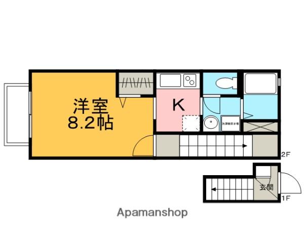 コンフォート(1K/2階)の間取り写真